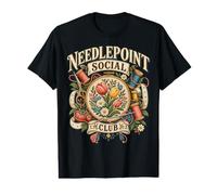 Needlepoint Social Club Vintage Crafting Community Lovers Value Graphic T-Shirt