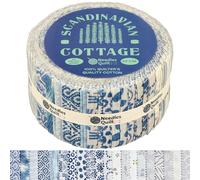 Needles Quilt Studio - 2.5" Precut 40 Fabric Strip Bundle (Scandinavian Cottage) | Cotton Strips Bundles for Quilting - Jelly Rolls for Quilting Assortment Fabrics Quilters & Sewing - Precuts Cloth