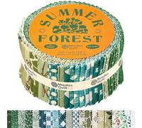 Needles Quilt Studio - 2.5" Precut 40 Fabric Strip Bundle (Summer Forest) | Cotton Strips Bundles for Quilting - Jelly Rolls for Quilting Assortment Fabrics Quilters & Sewing - Precuts Cloth for Quilt