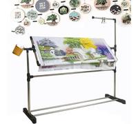 Needlework Floor Frame, Embroidery Hoop Stand with Pulley, 360° Height Adjustable Cross Stitch Craft Stand, Embroidery Lap Table for Art Craft Sewing Holder 55cm