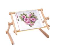 Needlework Table and Lap Hands-Free Stand with Adjustable Frame Chaffinch Tapestry Cross Stitch Embroidery Frame Holder (Beige, 15.7" x 22")