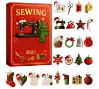 Needlework Timeline, Twenty Four Implements, Creative Tool Collection, Yuletide Surprise Packet, Fabric Artistry Ensemble, Workshop Utility Package, Carrying Container Elements