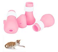 needlid Cat Boot, Adjustable Cat Foot Covers Comfortable Soft Claw for Pet Shops for Cat Houses for Pet Hospitals for Family Bathrooms(Fairy powder 4 packs)