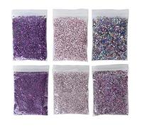 needlid Crushed Glass Filler, Shining 6 Packs Multiple Colour Crushed Glass Chips for Resin Mold Handmade Crafts, Nail Art Decoration, Phone Case Making, Scrapbooking