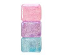 NeeDoh Glitter and Glow Nice Cube 3 Pack | Glittery Ice Cube Squishy Toys for Anxiety Relief | Stress Balls for Adults & Kids Age 3+| Sensory Fidget Cubes | Great Stocking Fillers