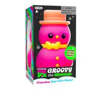 NeeDoh Schylling Groovy Age 3+ The Glowman - Snowman Nee Doh Stress Ball, Glows In The Dark, Crunches Like Snow, Festive Fidget Toys, Sensory Balls, Anxiety Toys For Stress Relief, Non-Toxic Dough Material