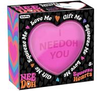 NeeDoh Schylling Squeeze Hearts Fidget Toy - Valentine's Day Stress Balls, Sold Individually, Kids Squishy Sensory Toys For Anxiety Relief, Safe Non-Toxic Dough Material, Age 3+ Years