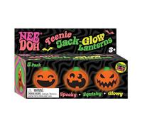 NeeDoh Teenie Jack-Glow Lanterns - 3pcs Halloween Fidget Toy Set For Kids, Nee Doh Stress Balls, Squishy Fidgets, Squidgy Sensory Toys For Anxiety, Safe & Non-Toxic Dough Texture, Age 3 Year Olds +