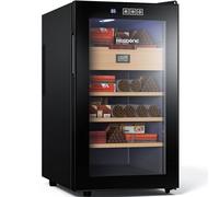 NEEDONE Cigar Humidor 48L with Heating and Cooling Temperature Control System, Quiet Thermostatic Electric Cooler Cabinet for 350 Counts with Digital Hygrometer, Spanish Cedar Wood, Gift for Men