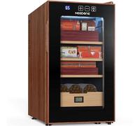 NEEDONE Cigar Humidor 48L with Heating & Cooling Control, Thermostatic Quiet Electric Cooler Cabinet for 350 Counts with Spanish Cedar Wood Shelves & Drawer with Hygrometer, Gift for Men, Woodgrain…