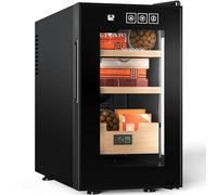 NEEDONE Humidor 23L with Cooling and Heating Temperature Control System, Electric Cooler for 150 Counts with Digital Hygrometer, Made with Spanish Cedar Wood, Gift for Men, 3 Layers
