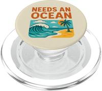 Needs An Ocean, beach, water, sun PopSockets PopGrip for MagSafe
