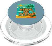 Needs An Ocean, waves, beach, and sun PopSockets PopGrip for MagSafe
