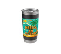 Needs an Ocean, Waves, Beach, and Sun Stainless Steel Insulated Tumbler