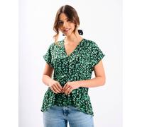 Needs No Label Green Animal Tiered Hem Top - 12