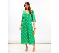 Needs No Label Green Foil Chiffon Midi Dress - 10
