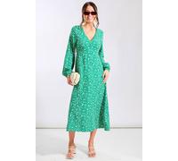 Needs No Label Green Spot Empire Waist Midi Dress Green 10