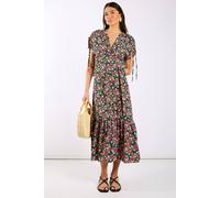 Needs No Label Multicoloured Floral Gathered Sleeve Midi Dress Multi 8
