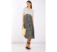 Needs No Label Women's Daisy Spot Puff Sleeve Midi Dress in Black | Size: 10 Needs No Label Black 10