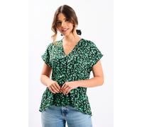 Needs No Label Women's Green Animal Tiered Hem Top | Size: 18 Needs No Label Green 18