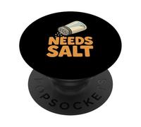 Needs Salt Funny Chef Cooking Kitchen Joke Culinary PopSockets Adhesive PopGrip