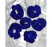 Needs & Wants® 6 Pack of Plain Velvet Scrunchie Bobble Hair Tie Hair Band Ponytail Holder Hair Styling Accessory (6, ROYAL BLUE)