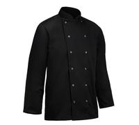 Needs & Wants® Chef Jacket Long Sleeve Professional Chef Jacket Cotton Menswear Women Unisex Clothing Uniforms (Black, 2XL)