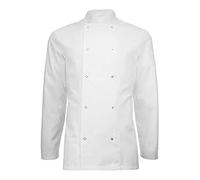 Needs & Wants® Chef Jacket Long Sleeve Professional Chef Jacket Cotton Menswear Women Unisex Clothing Uniforms (White, L)
