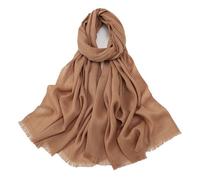 Needs & Wants® Dark Tan Mixed Cotton Women's Unisex 180*85cm Scarf Shawl Wrap Frayed Ends