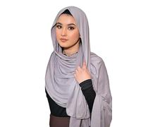 Needs & Wants®JERSEY SCARF Shawl Wrap Hijab Stretchy Big Large Plain Maxi Many Colours (GREY)