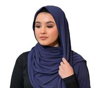 Needs & Wants®JERSEY SCARF Shawl Wrap Hijab Stretchy Big Large Plain Maxi Many Colours (NAVY)