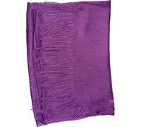 Needs & Wants® Ladies Light Weight Plain Solid Colors Fringe Detail Viscose Polyester Faux Pashmina Scarves (Purple)