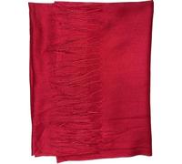 Needs & Wants® Ladies Light Weight Plain Solid Colors Fringe Detail Viscose Polyester Faux Pashmina Scarves (Red)