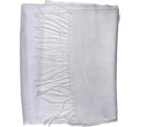 Needs & Wants® Ladies Light Weight Plain Solid Colors Fringe Detail Viscose Polyester Faux Pashmina Scarves (White)
