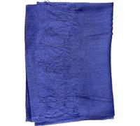 Needs & Wants® Ladies Light Weight Plain Solid Colors Fringe Detail Viscose Polyester Faux Pashmina Scarves (Navy)