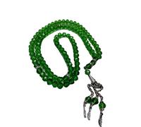 NEEDS & WANTS® Pack of 12 Tasbih Tazbeeh 99 Crystals Islamic Rosary Beads for Zikr and Dua (12 x Dark Green)