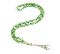 NEEDS & WANTS® Pack of 12 Tasbih Tazbeeh 99 Crystals Islamic Rosary Beads for Zikr and Dua (12 x Green)