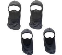 Needs & Wants® Pack of 4 Warm Head and Face Mask Hat 1 Hole Balaclava Hood Cycling Breathable Cover SAS Style Army Ski Hat Paintball Polyster Mesh (UK, Alpha, One Size, 2 Black- 2 Dark Grey)