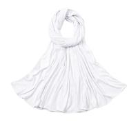 Needs & Wants® Ribbed Jersey Scarf Hijab Shawl Wrap Hijab Stretchy Big Large Plain Maxi Long Smooth Soft Scarf (White)