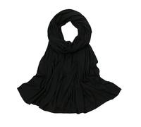 Needs & Wants® Ribbed Jersey Scarf Hijab Shawl Wrap Hijab Stretchy Big Large Plain Maxi Long Smooth Soft Scarf (Black)