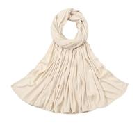 Needs & Wants® Ribbed Jersey Scarf Hijab Shawl Wrap Hijab Stretchy Big Large Plain Maxi Long Smooth Soft Scarf (Cream)