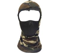 Needs & Wants® Warm Head and Face Mask Hat 1 Hole Balaclava Hood Cycling Breathable Cover Net Mesh Detail Polyester Soft Smoth Fabric (Polyester, Camo Brown with Net 1Hole)