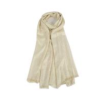 Needs & Wants® Women Scarf Shimmer ShinyViscose Hijab Fringe Shawls Wrap Bufandas Plain Color (Shimmer Viscose Hijab, CREAM)