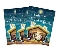 Needzo 2020 Advent Calendar, Nativity Scene Jesus is Born Countdown to Christmas for Families, Pack of 3, 8x10 Inch