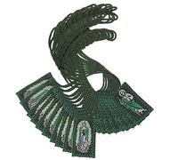 Needzo Bulk Saint Jude and Our Lady of Guadalupe Green Nylon Scapular, Full Color Religious Prayer Necklace for Men and Women, Pack of 12, S, Nylon