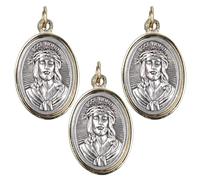Needzo Ecce Homo Two-Tone Medal, Double Sided Religious Pendant Accessory, Catholic Keepsake Gifts, 1⅛ Inches (Pack of 3)