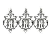 Needzo Elegant 'Behold Your Son, Behold Your Lord' Crucifix Pendant, Religious Devotion, Rosary Component - 2" Height (Pack of 3)