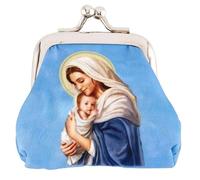 Needzo Mary, My Spiritual Mother Rosary Pouch with Silver Tone Clasp Closure Case, Small Catholic Keepsake Gift for Women, Religious Mothers Day Gifts for Mom, 3 inches
