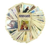 Needzo Patron Saint Devotional Card Set, Learn The Saints Flashcard Deck, Great Sunday School Learning Tool, 2.5 x 3.5 Inches, 52 Cards Included