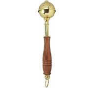 Needzo Religious Brass Sprinkler, Sacred Holy Water Dispenser with Ornate Design, Accessory for Church Rituals and Baptisms, 10 by 2.25 Inches